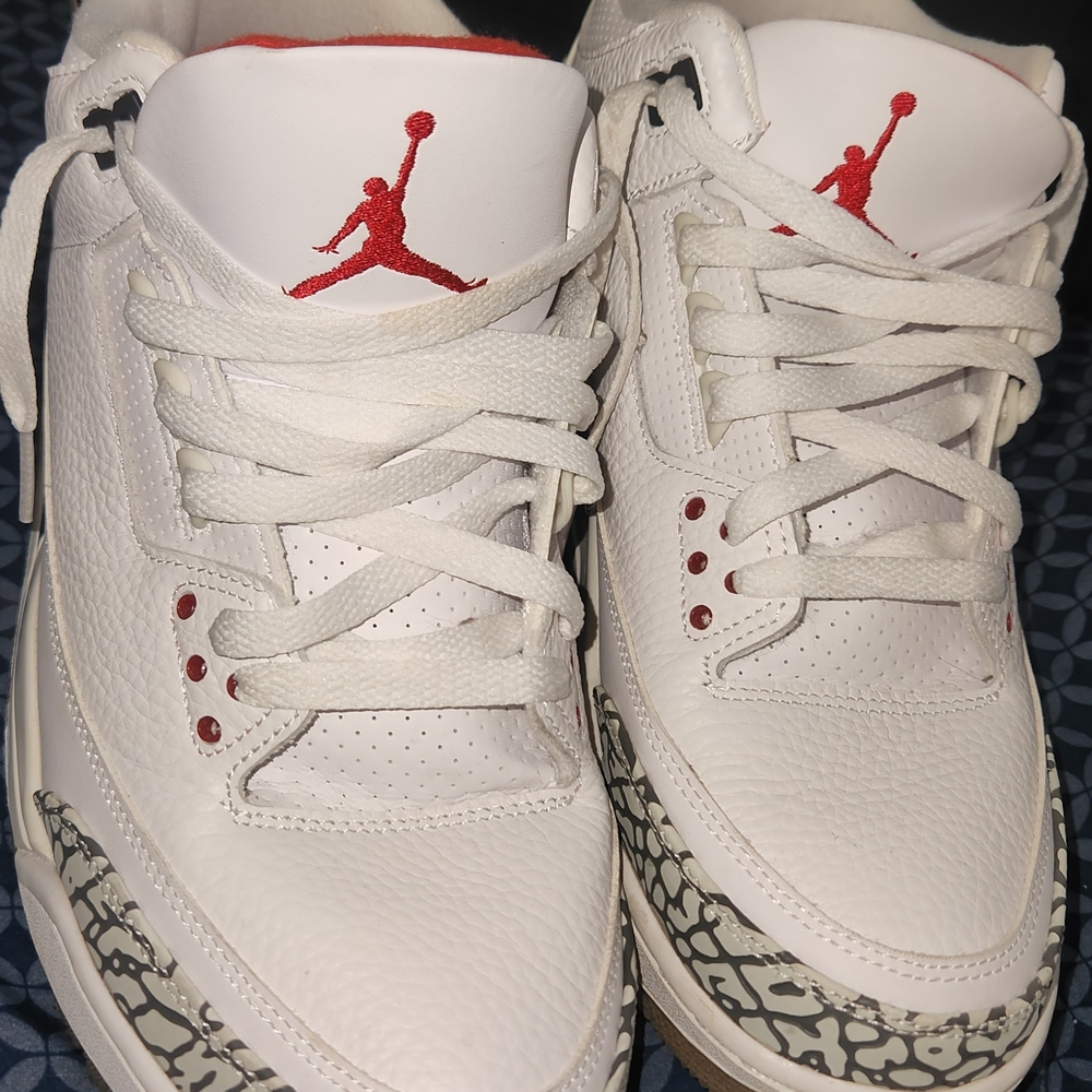 White and Red Sneakers with Elephant Print